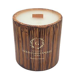 Αρωματικό φυτικό κερί σε ποτήρι bamboo