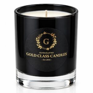 Μαύρο γυάλινο αρωματικό κερί Gold Class Candles