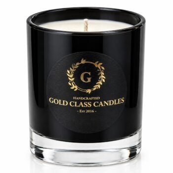 Μαύρο γυάλινο αρωματικό κερί Gold Class Candles