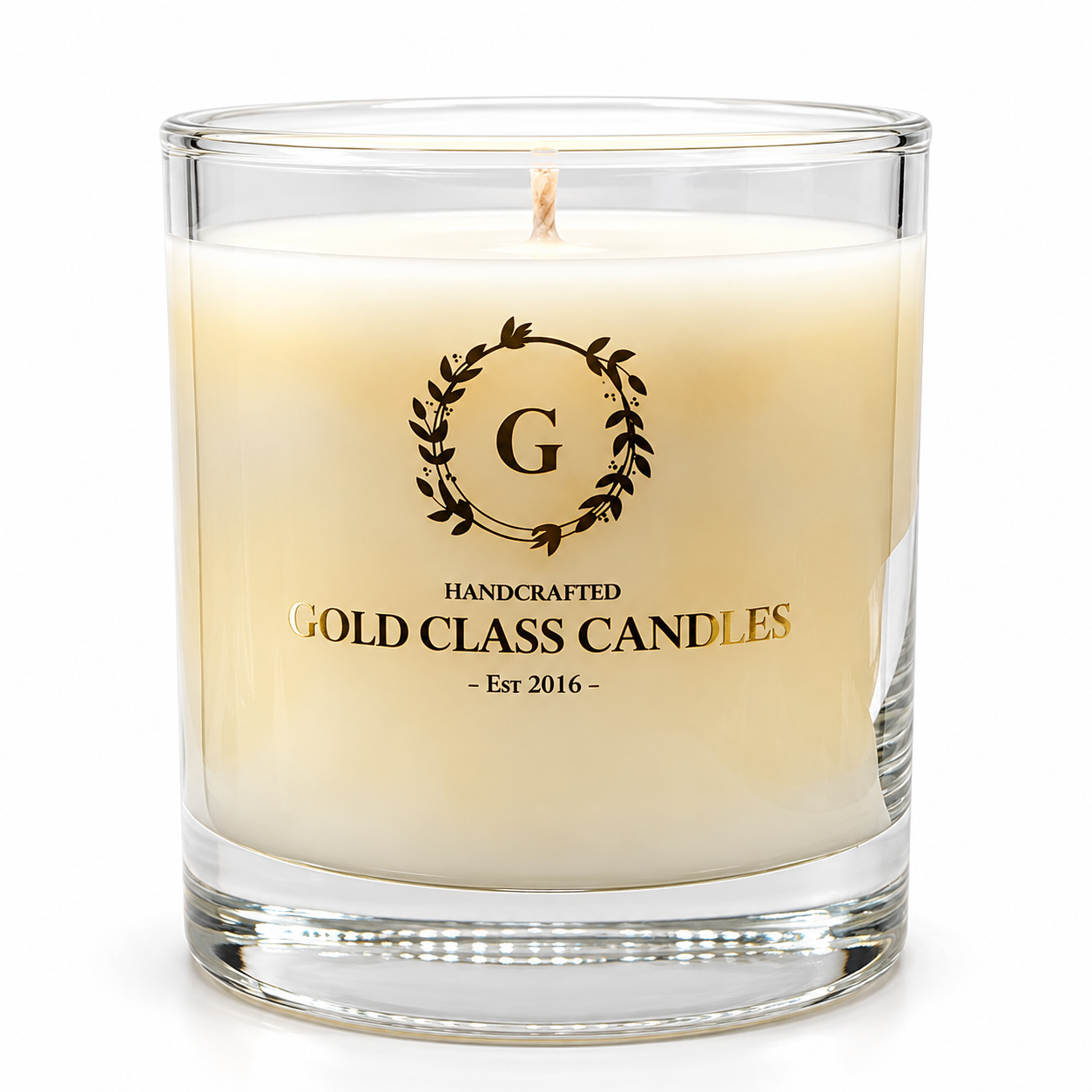 Αρωματικό κερί Gold Class Candles σε γυάλινο δοχείο